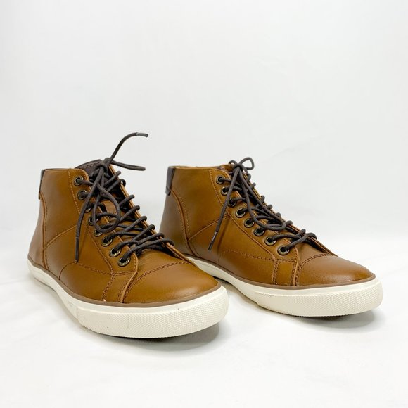 COACH Pete Soft Port Leather Sneaker NEW in Box 9 M Brown Mens - Picture 2 of 8